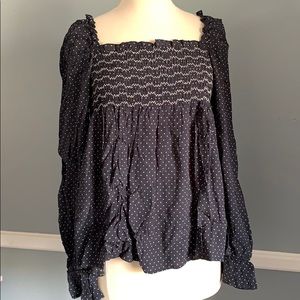 NWT black with white polka dots blouse